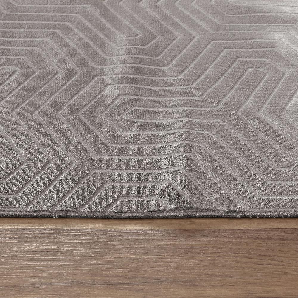 Deco Tapis Tapis Aspect Viscose à Relief Géométrique