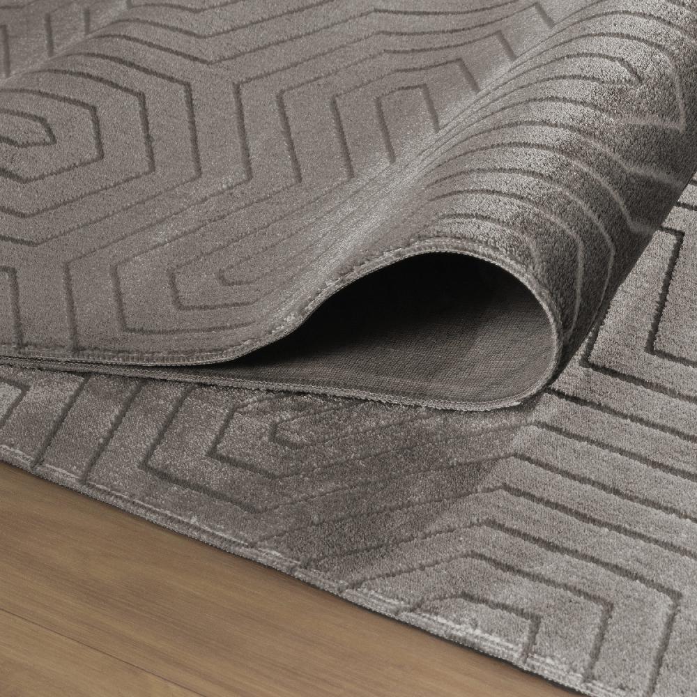 Deco Tapis Tapis Aspect Viscose à Relief Géométrique