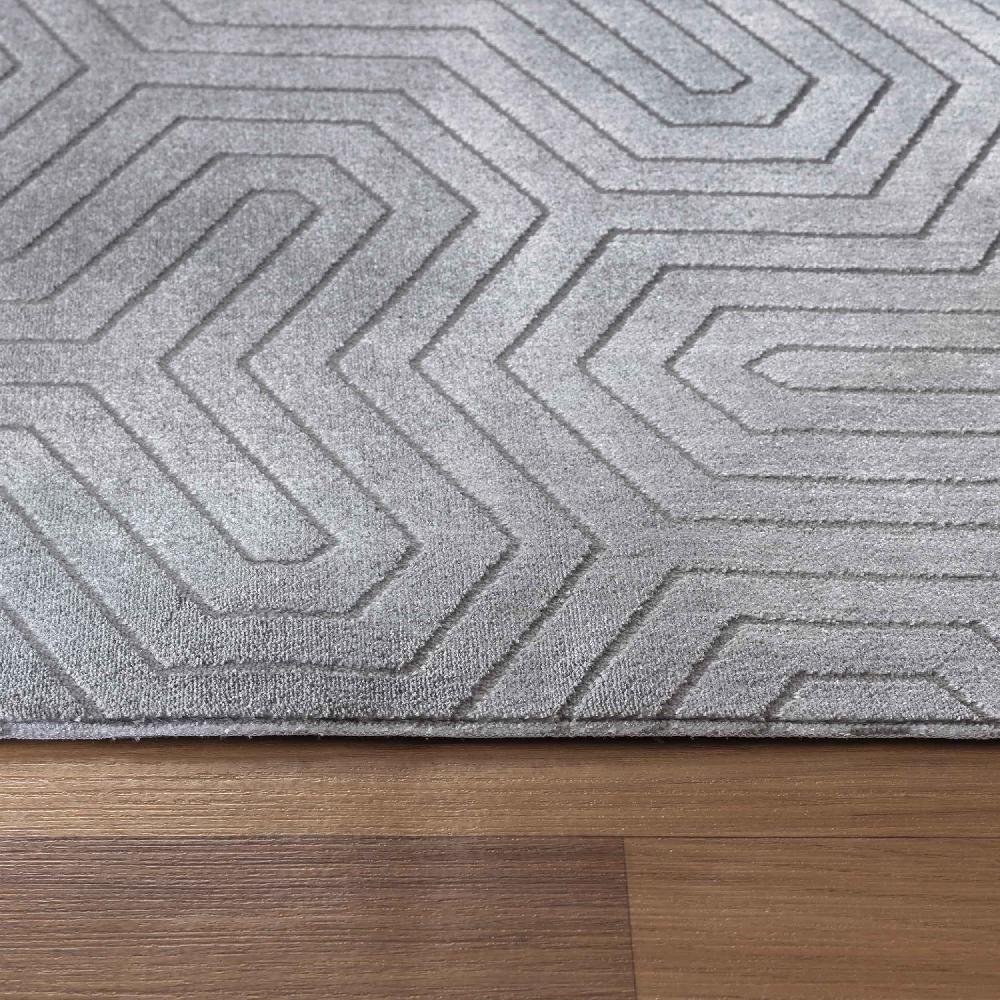 Deco Tapis Tapis Aspect Viscose à Relief Géométrique