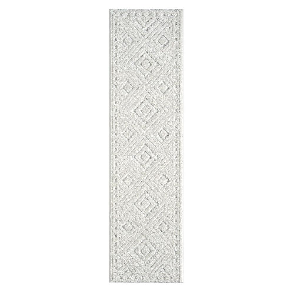 deco tapis Tapis Bohème à poils longs et relief crème