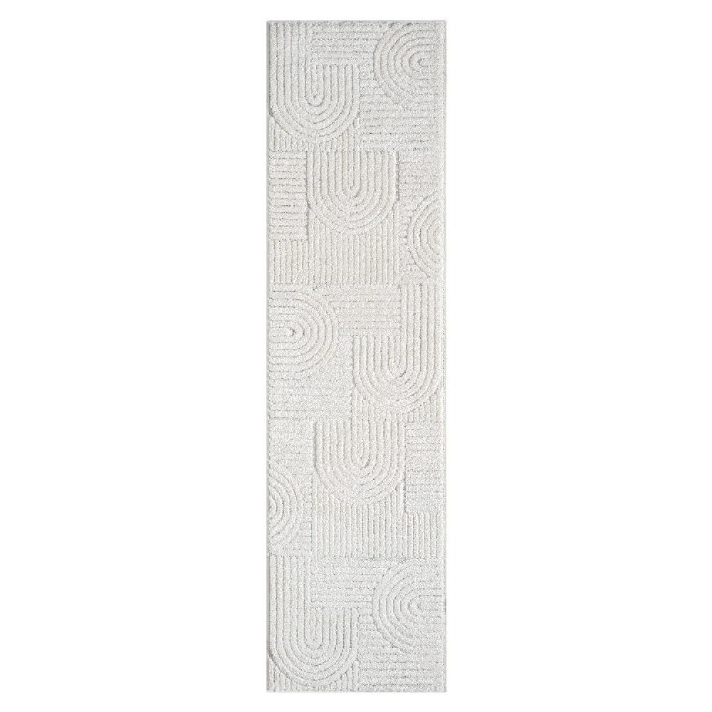 deco tapis Tapis Bohème à poils longs et relief crème