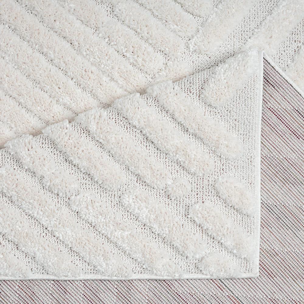 Deco Tapis Tapis Bohème à Poils Longs Et Relief Crème