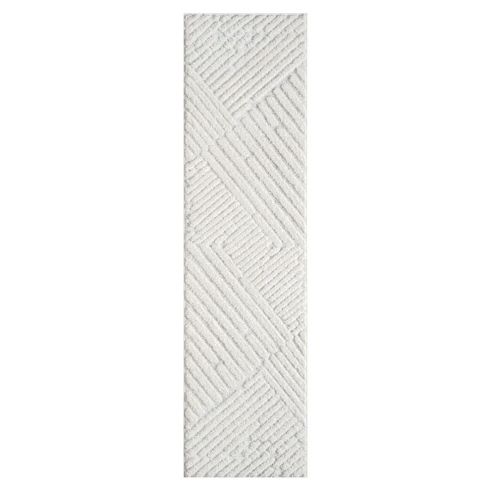 deco tapis Tapis Bohème à poils longs et relief crème