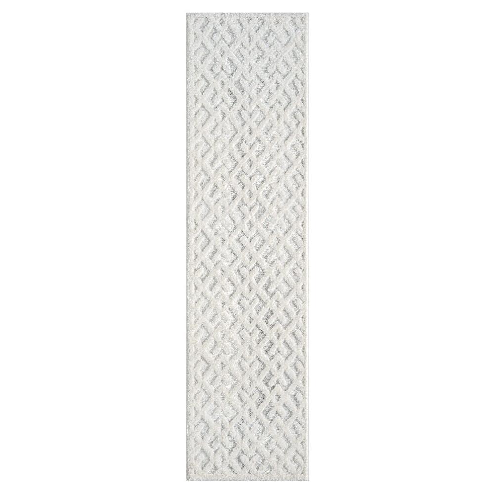 deco tapis Tapis Bohème à poils longs et relief crème