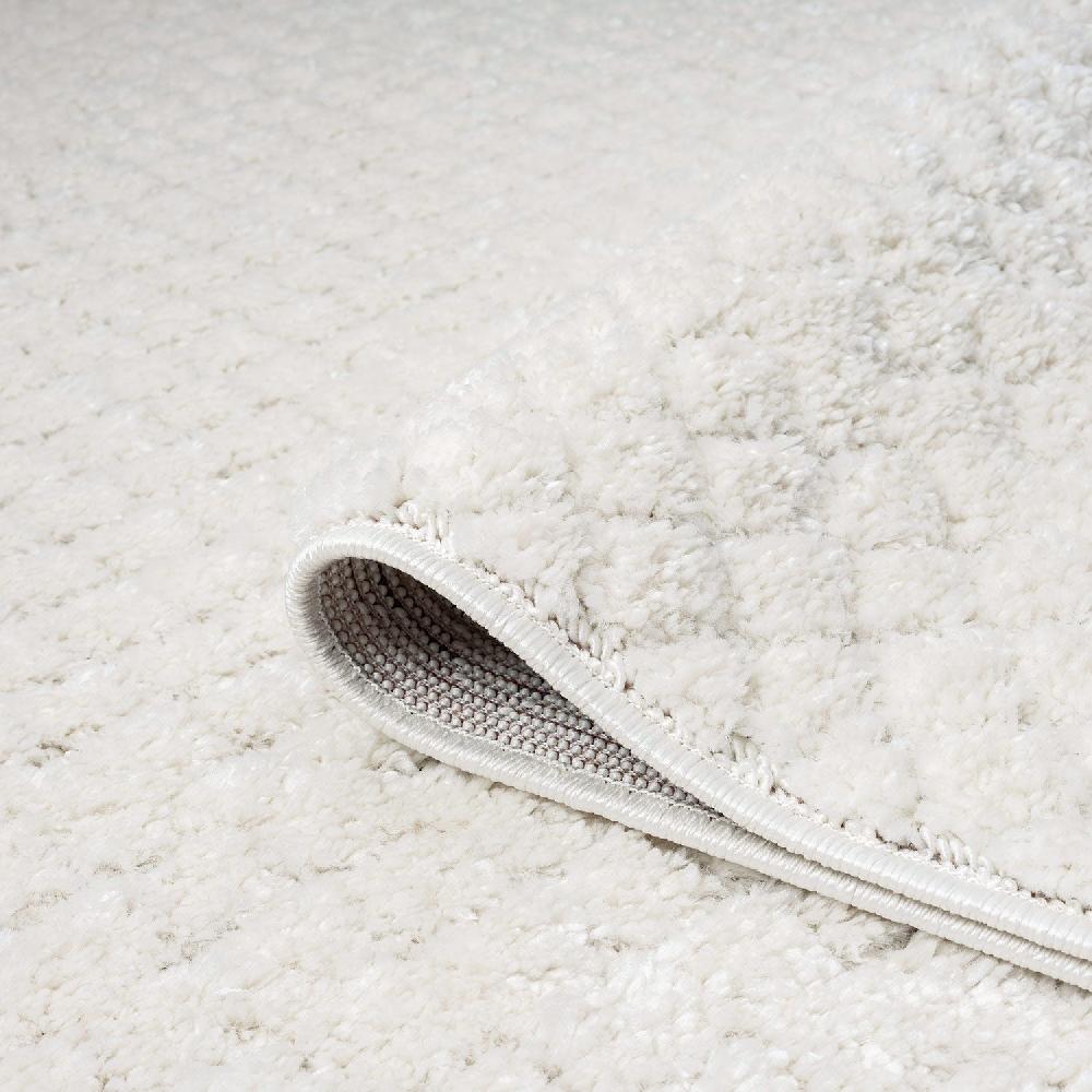 Deco Tapis Tapis Bohème à Poils Longs Et Relief Crème