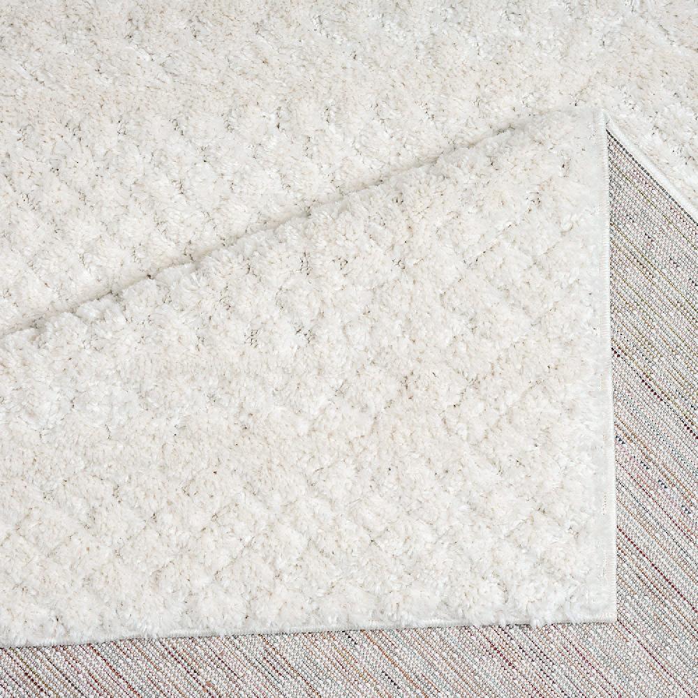 Deco Tapis Tapis Bohème à Poils Longs Et Relief Crème