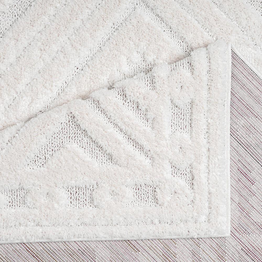 Deco Tapis Tapis Bohème à Poils Longs Et Relief Crème