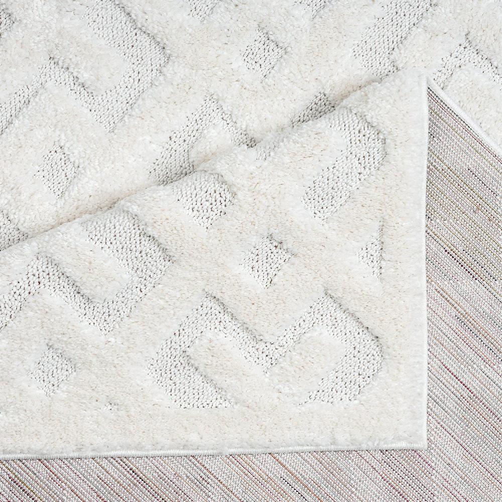 Deco Tapis Tapis Bohème à Poils Longs Et Relief Crème