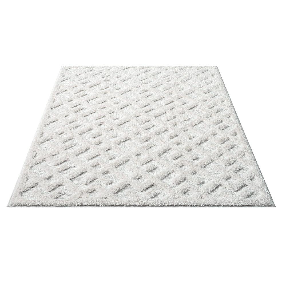Deco Tapis Tapis Bohème à Poils Longs Et Relief Crème
