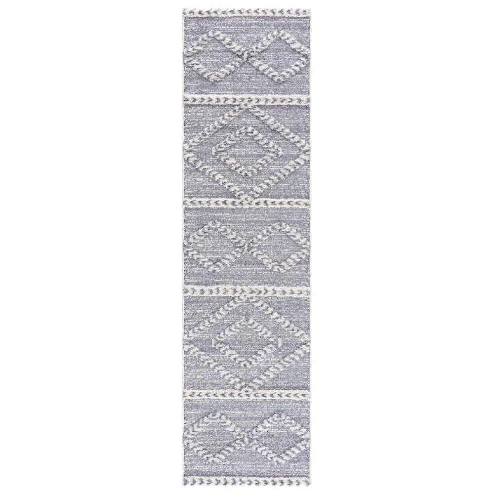 deco tapis Tapis Bohème à poils longs et relief gris