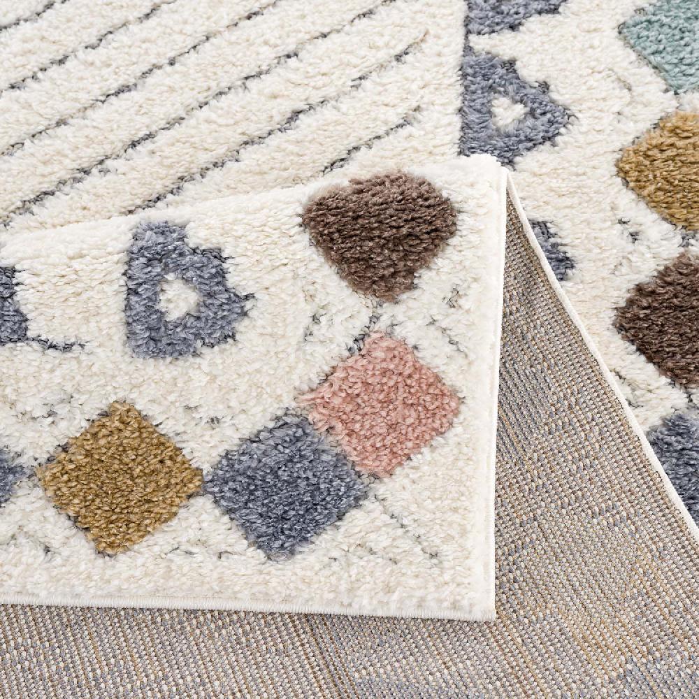Deco Tapis Tapis Bohème à Poils Longs Et Relief Multicolore