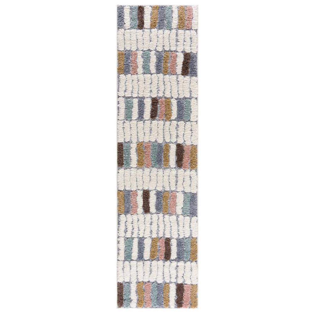 deco tapis Tapis Bohème à poils longs et relief Multicolore