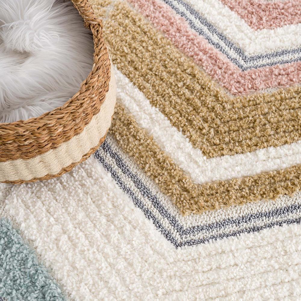 Deco Tapis Tapis Bohème à Poils Longs Et Relief Multicolore