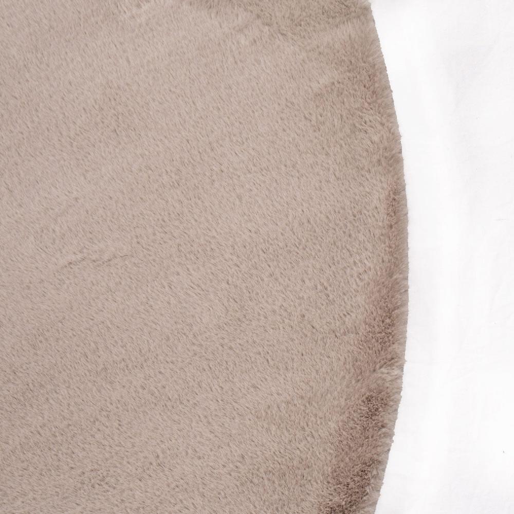 Deco Tapis Tapis De Fourrure Rond Velours Beige Taupe