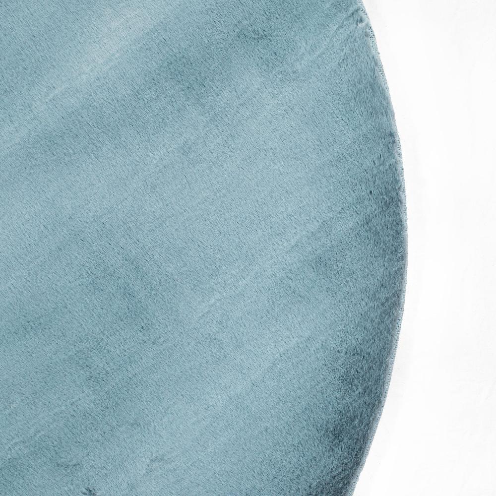 Deco Tapis Tapis De Fourrure Rond Velours Bleu Canard