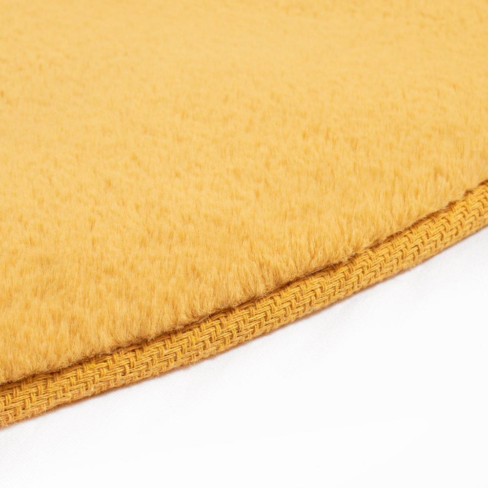 Deco Tapis Tapis De Fourrure Rond Velours Jaune Poussin