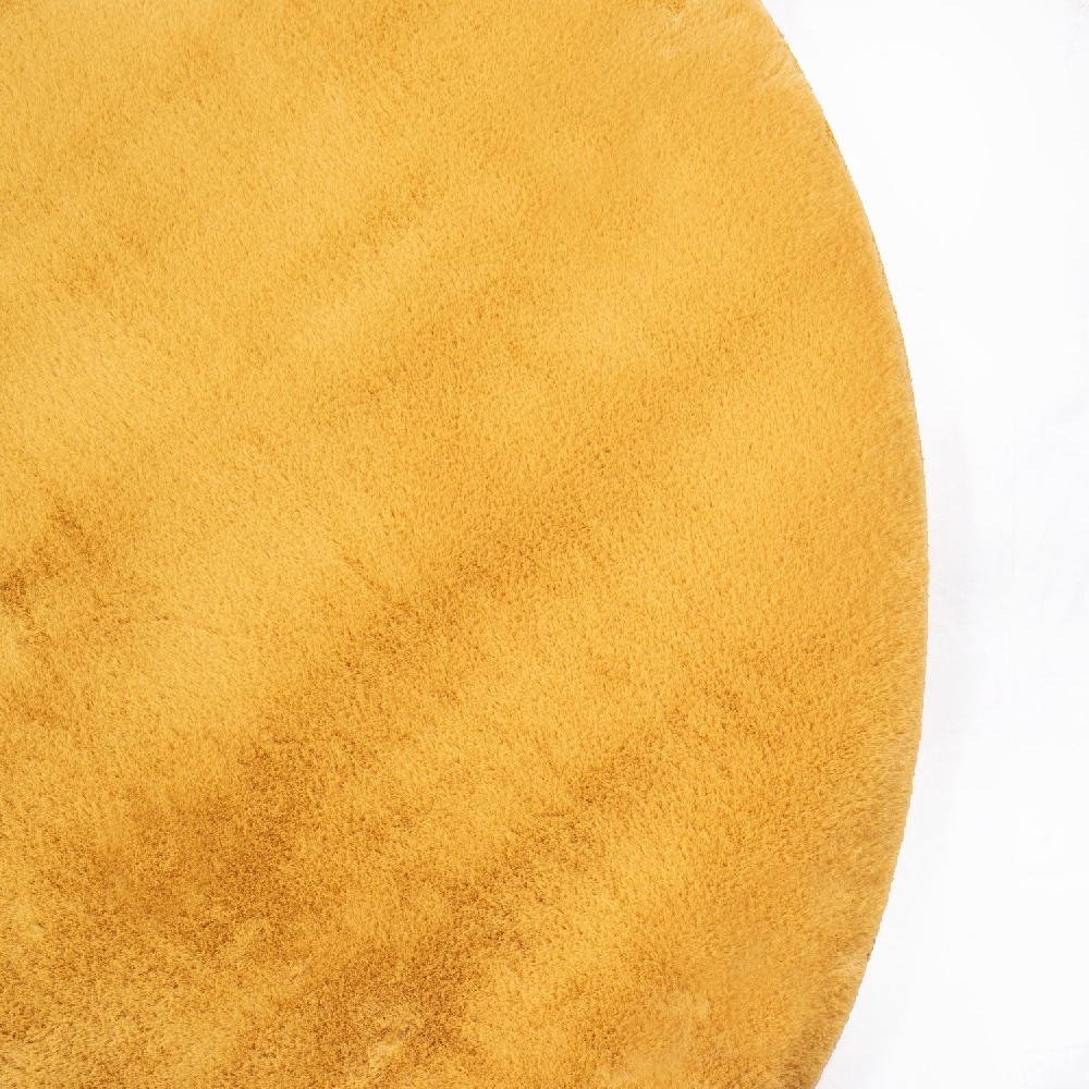 Deco Tapis Tapis De Fourrure Rond Velours Jaune Poussin