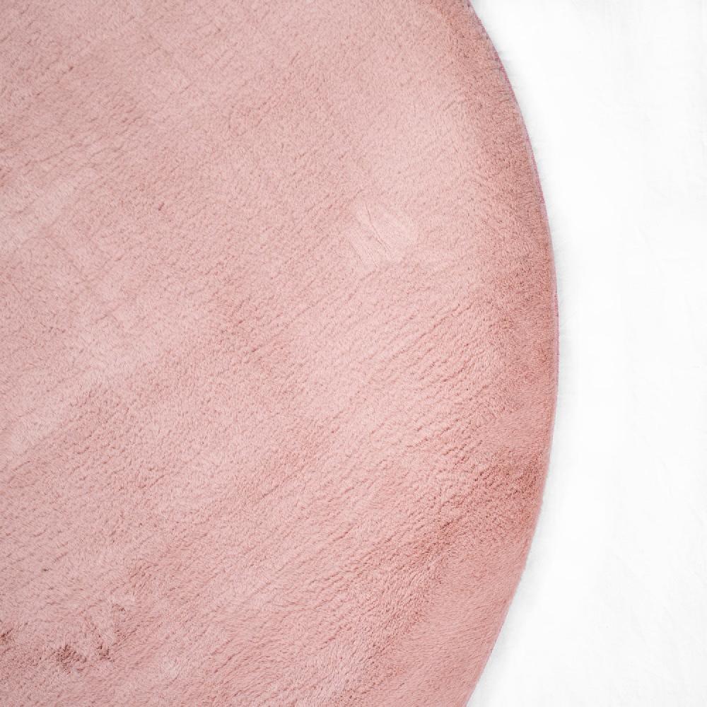 Deco Tapis Tapis De Fourrure Rond Velours Rose Poudré