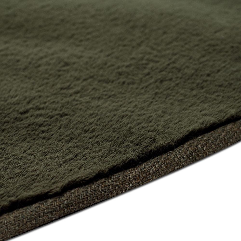Deco Tapis Tapis De Fourrure Rond Velours Vert Forêt