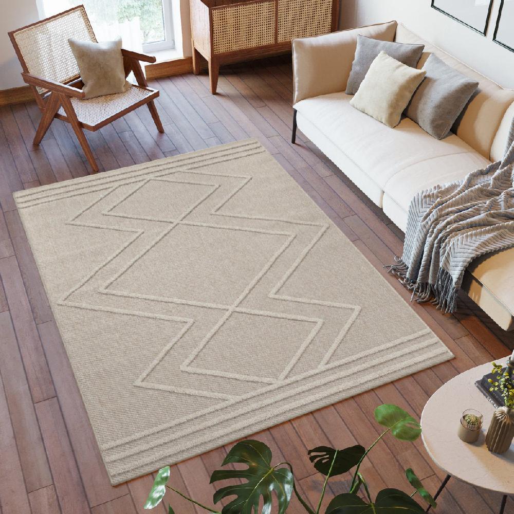 Deco Tapis Tapis Effet Jute Naturel à Relief Berbère