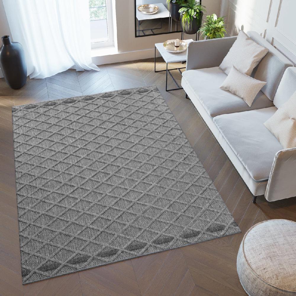 Deco Tapis Tapis Effet Jute Naturel à Relief Stries