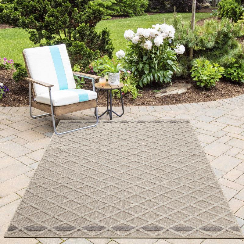 Deco Tapis Tapis Effet Jute Naturel à Relief Stries