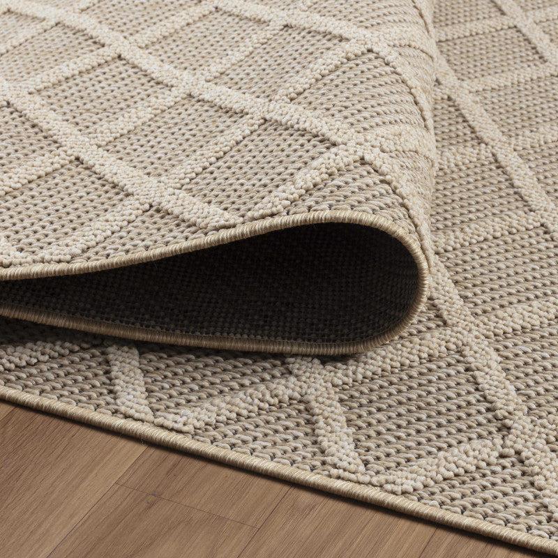 Deco Tapis Tapis Effet Jute Naturel à Relief Stries