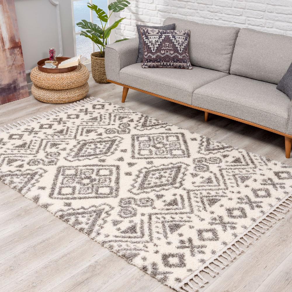 deco tapis Tapis moelleux à franges tressées Berbère