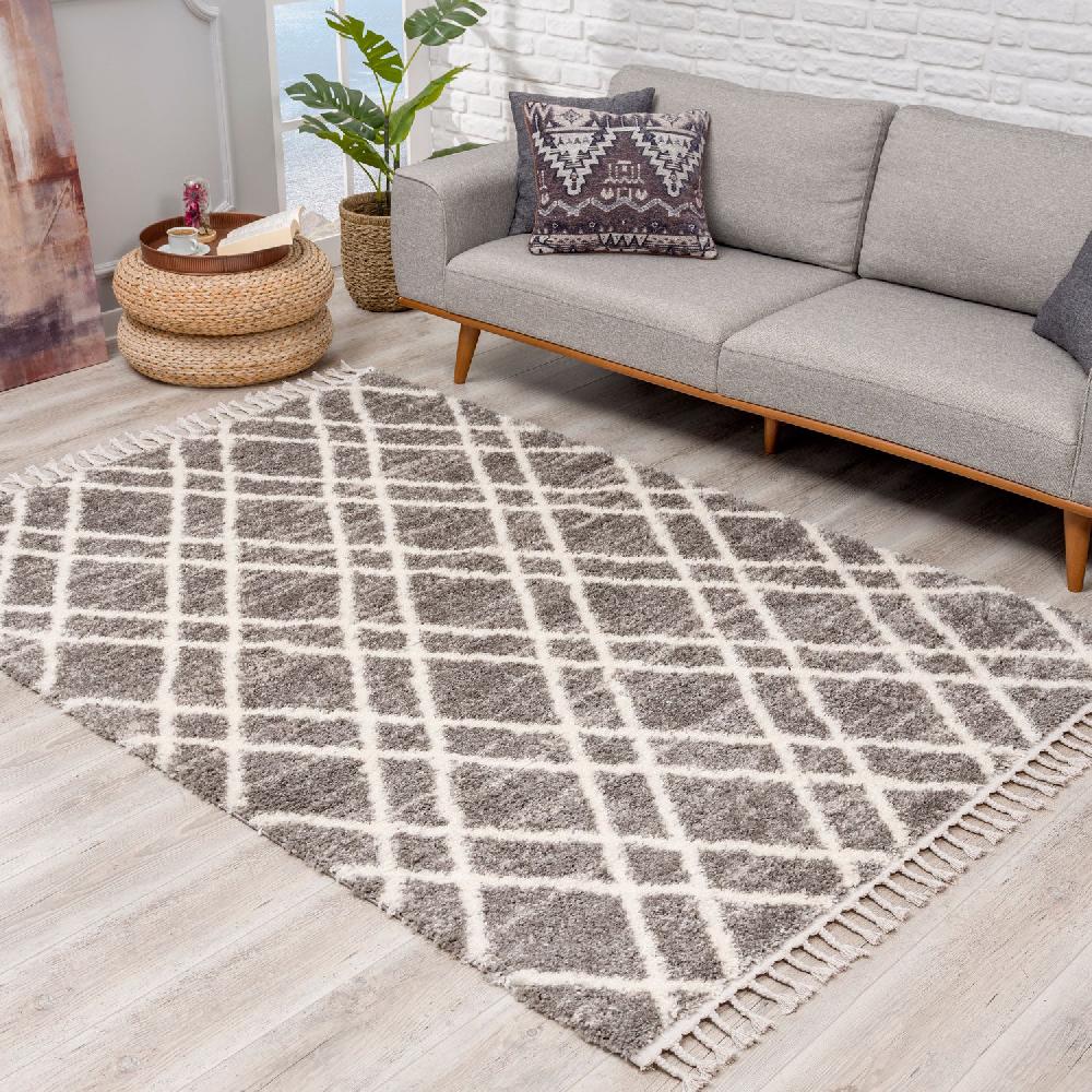 deco tapis Tapis moelleux à franges tressées Berbère