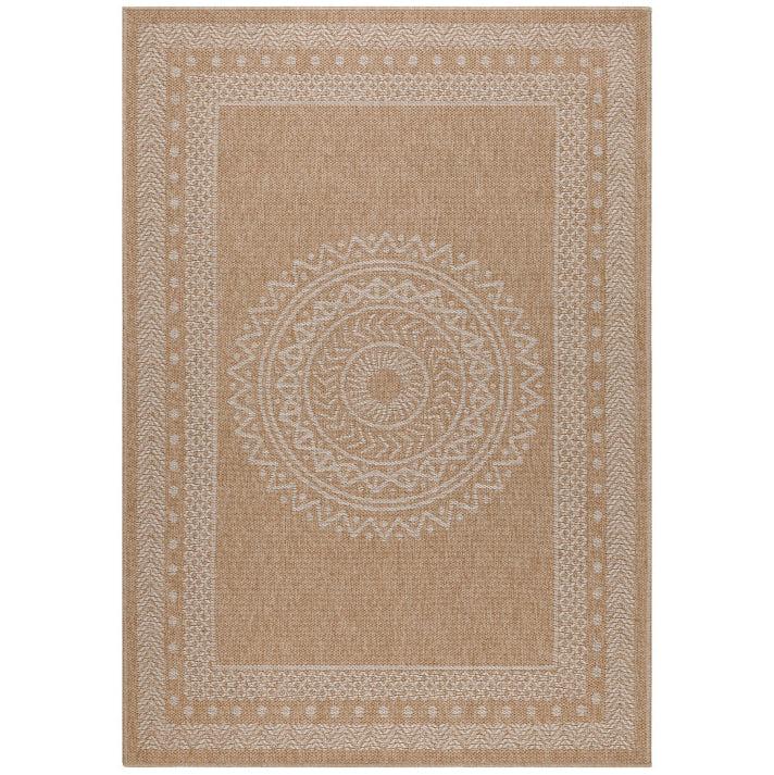 Deco Tapis Tapis Naturel Aspect Jute Motifs Géométrique Beige Et Crème