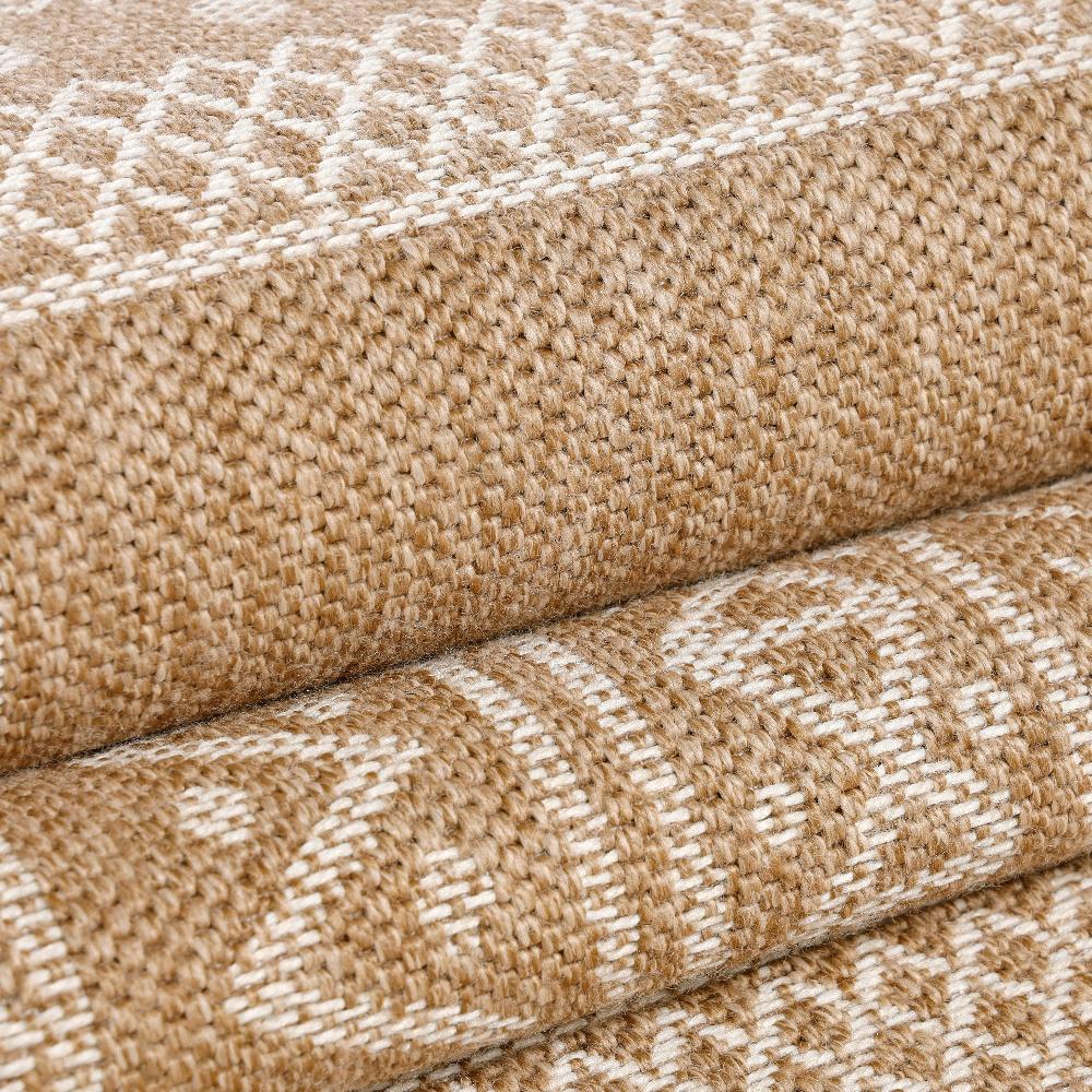 Deco Tapis Tapis Naturel Aspect Jute Motifs Géométrique Beige Et Crème