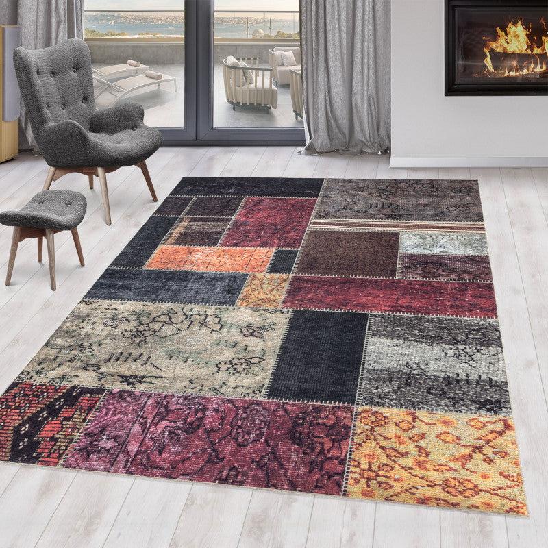 deco tapis Tapis Patchwork multicolore lavable en machine