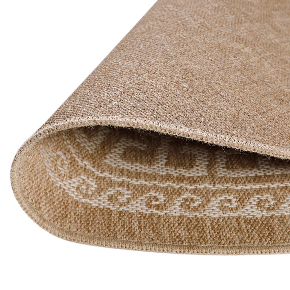 Deco Tapis Tapis Rond Naturel Aspect Jute Motif Beige Crème