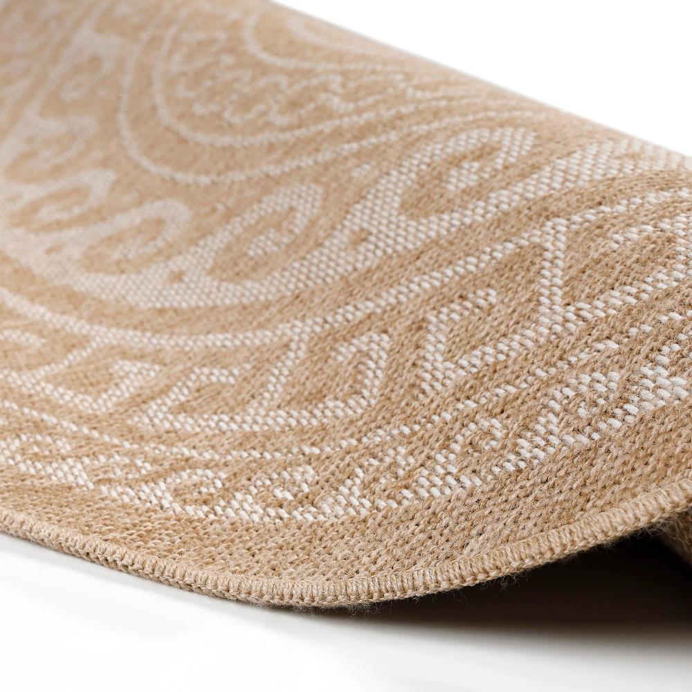 deco tapis Tapis rond Naturel aspect jute Motif Beige Crème