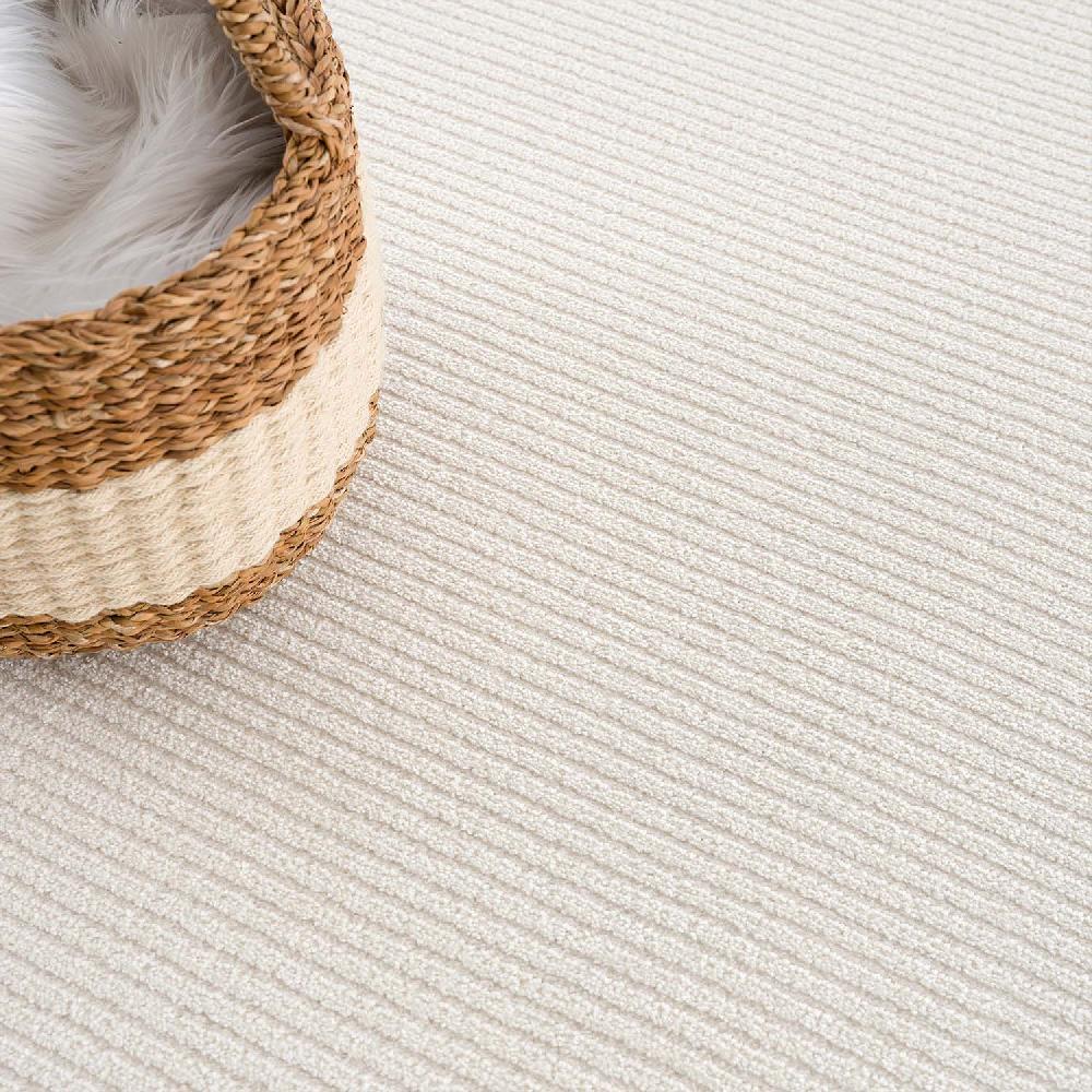 Deco Tapis Tapis Rond Uni à Motifs Lignes En Relief