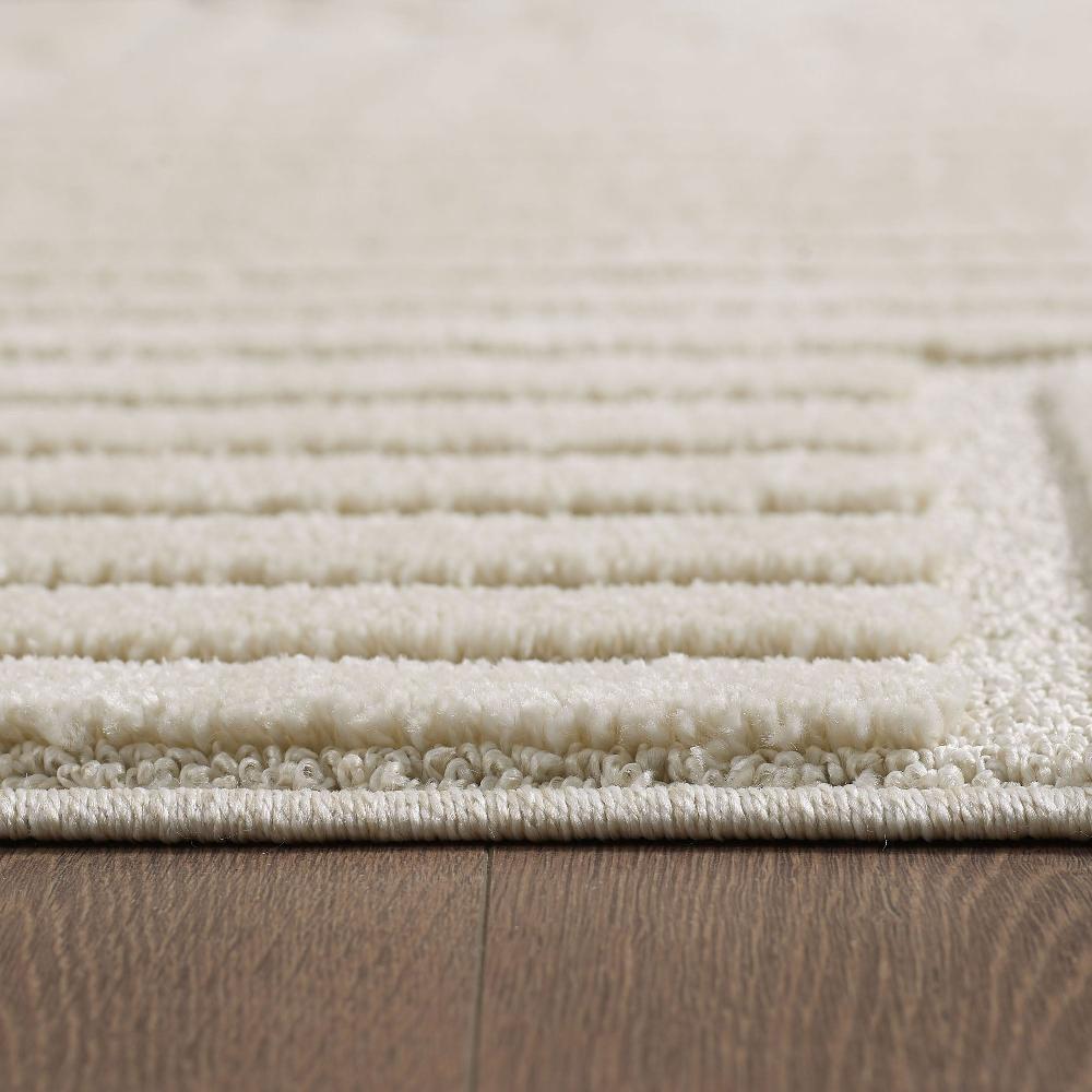 Deco Tapis Tapis Rond Unicolore Avec Motifs Effet Relief