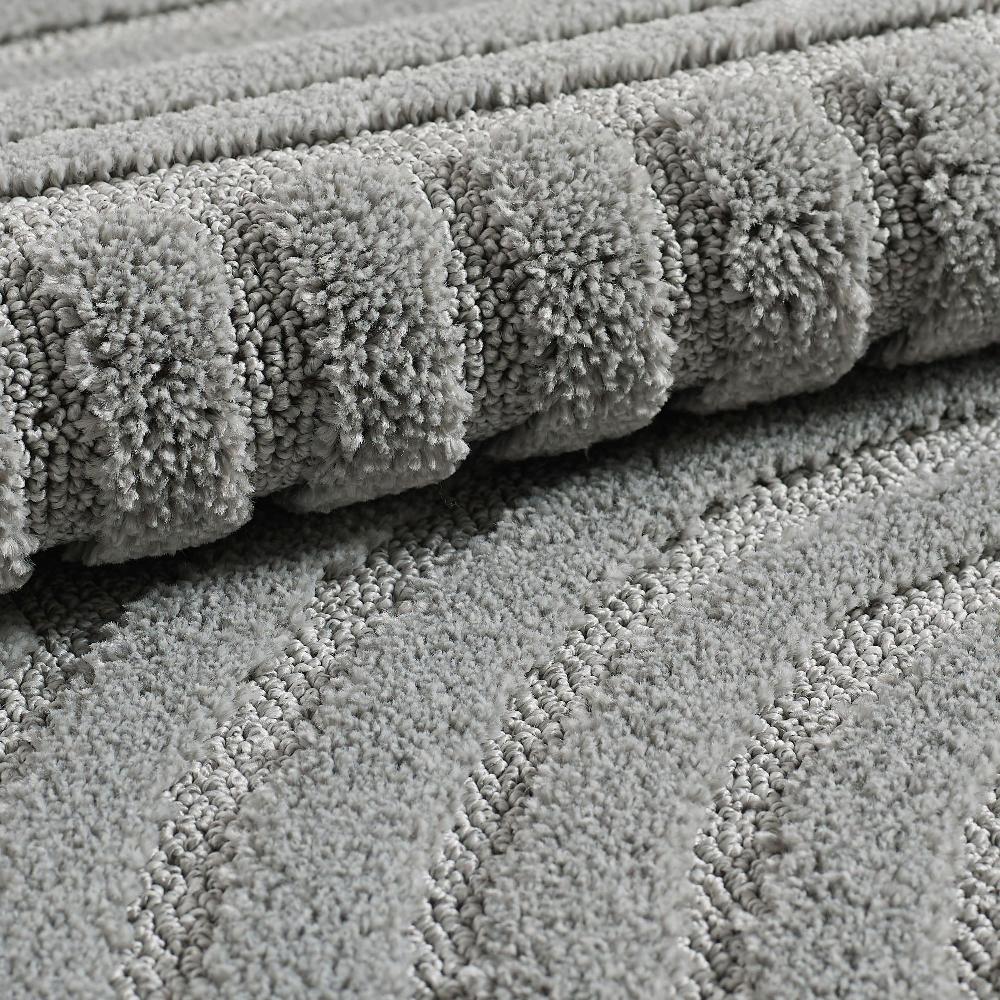 Deco Tapis Tapis Rond Unicolore Avec Motifs Effet Relief