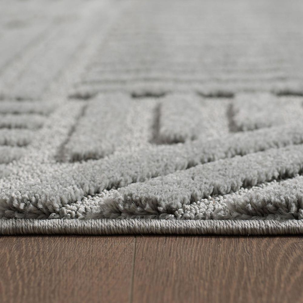 Deco Tapis Tapis Rond Unicolore Avec Motifs Effet Relief