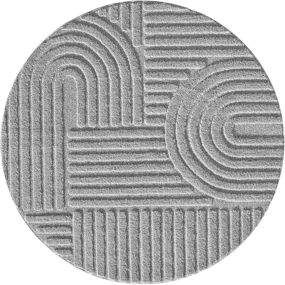 deco tapis Tapis Rond unicolore avec motifs effet relief
