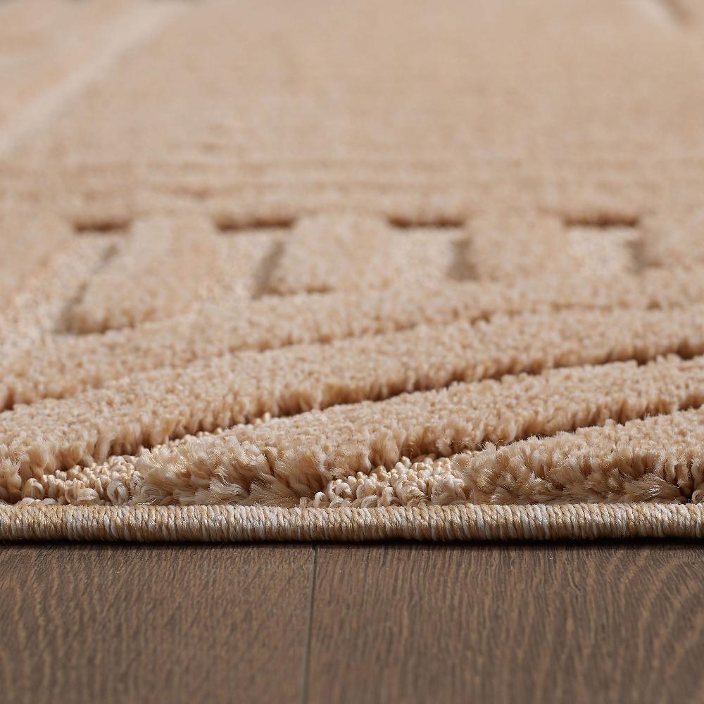 Deco Tapis Tapis Rond Unicolore Avec Motifs Effet Relief