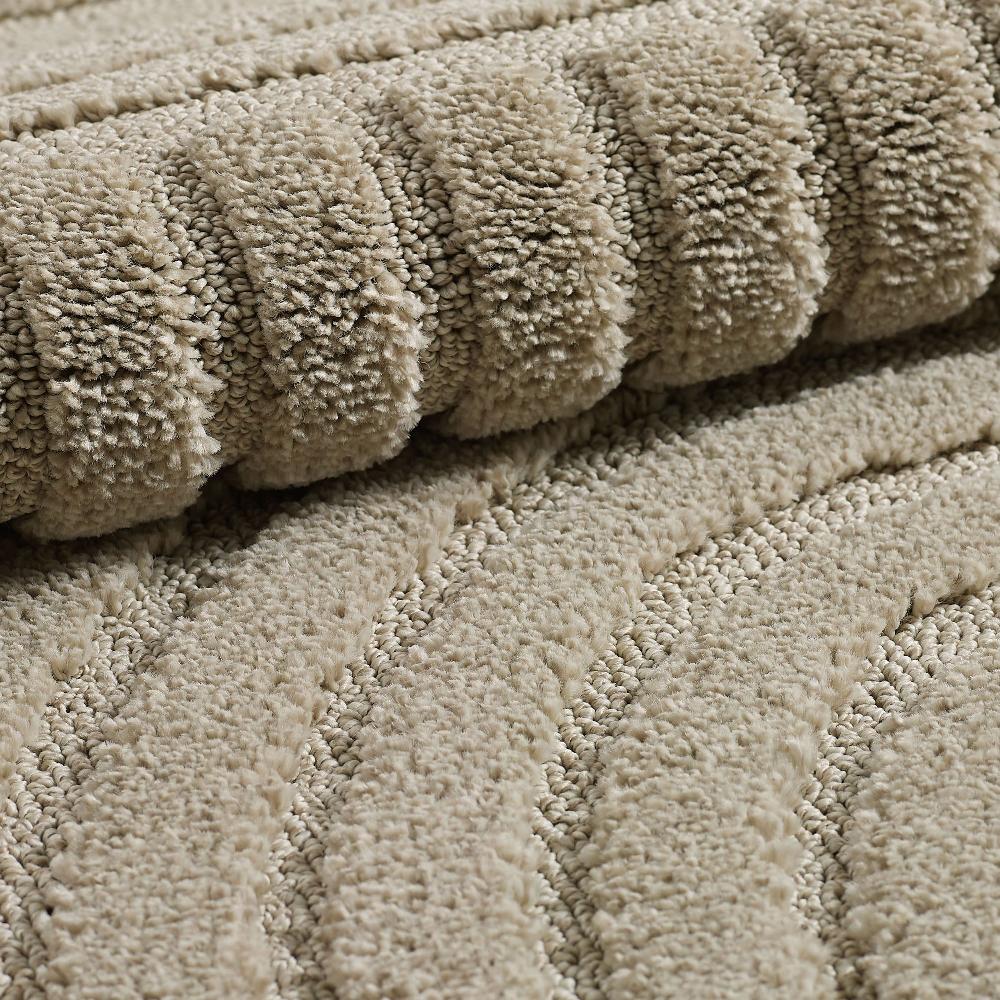 Deco Tapis Tapis Rond Unicolore Avec Motifs Effet Relief