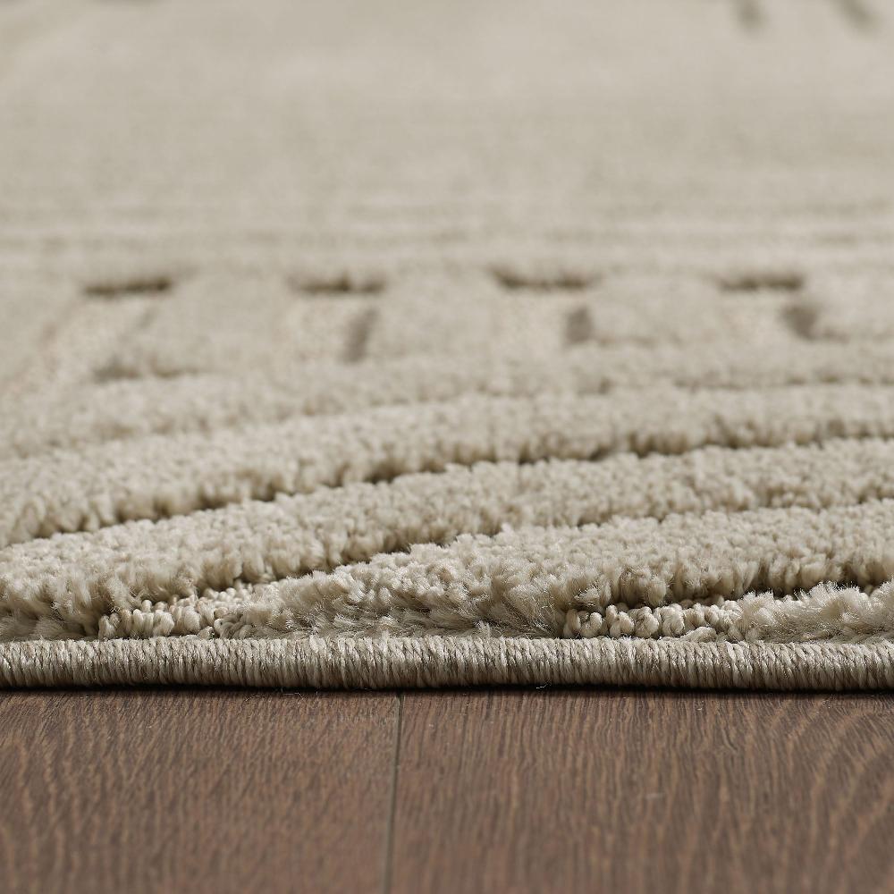 Deco Tapis Tapis Rond Unicolore Avec Motifs Effet Relief