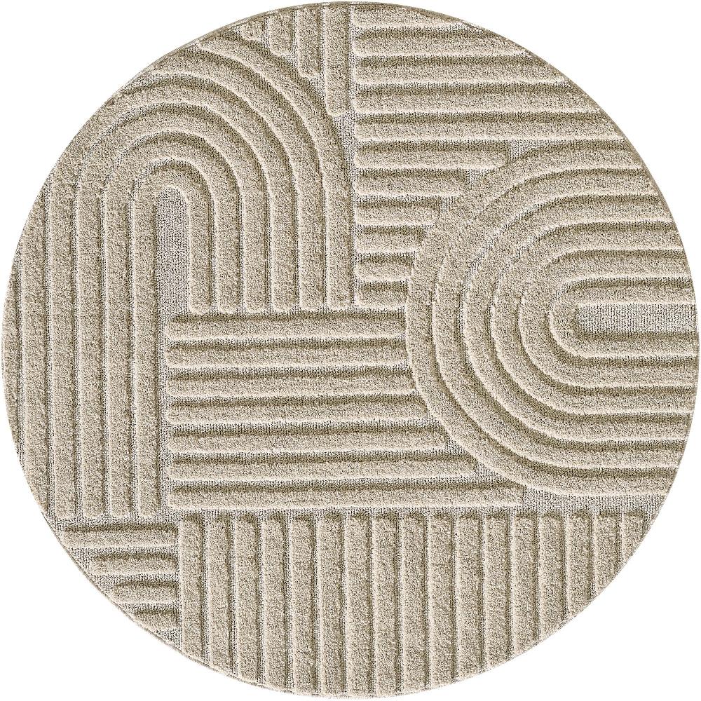 deco tapis Tapis Rond unicolore avec motifs effet relief