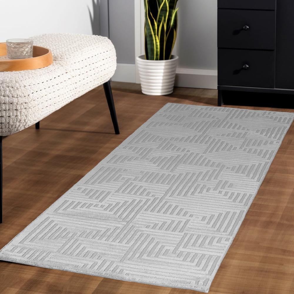 Deco Tapis Tapis Salon Beige Laineux à Motif En Relief ASWAN
