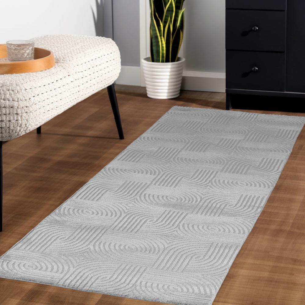 Deco Tapis Tapis Salon Beige Laineux à Motif En Relief