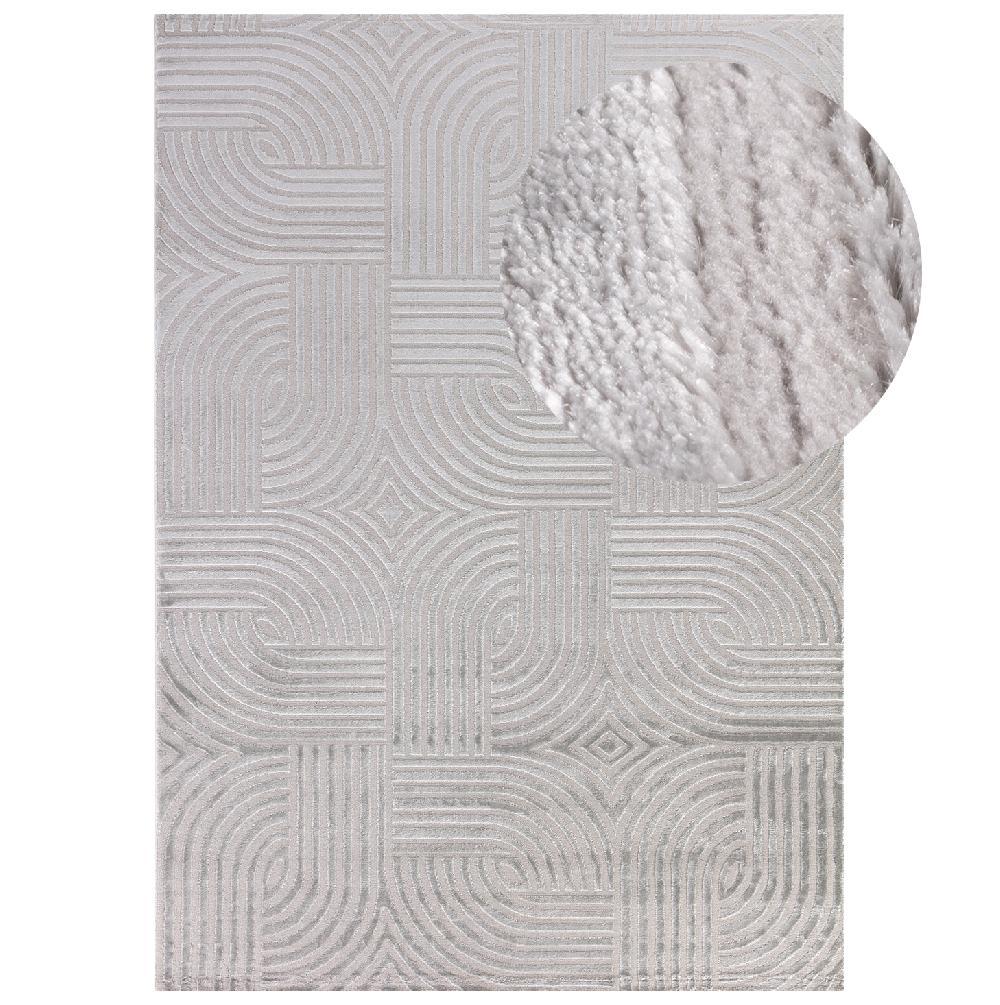 deco tapis Tapis Salon Beige laineux à motif en relief