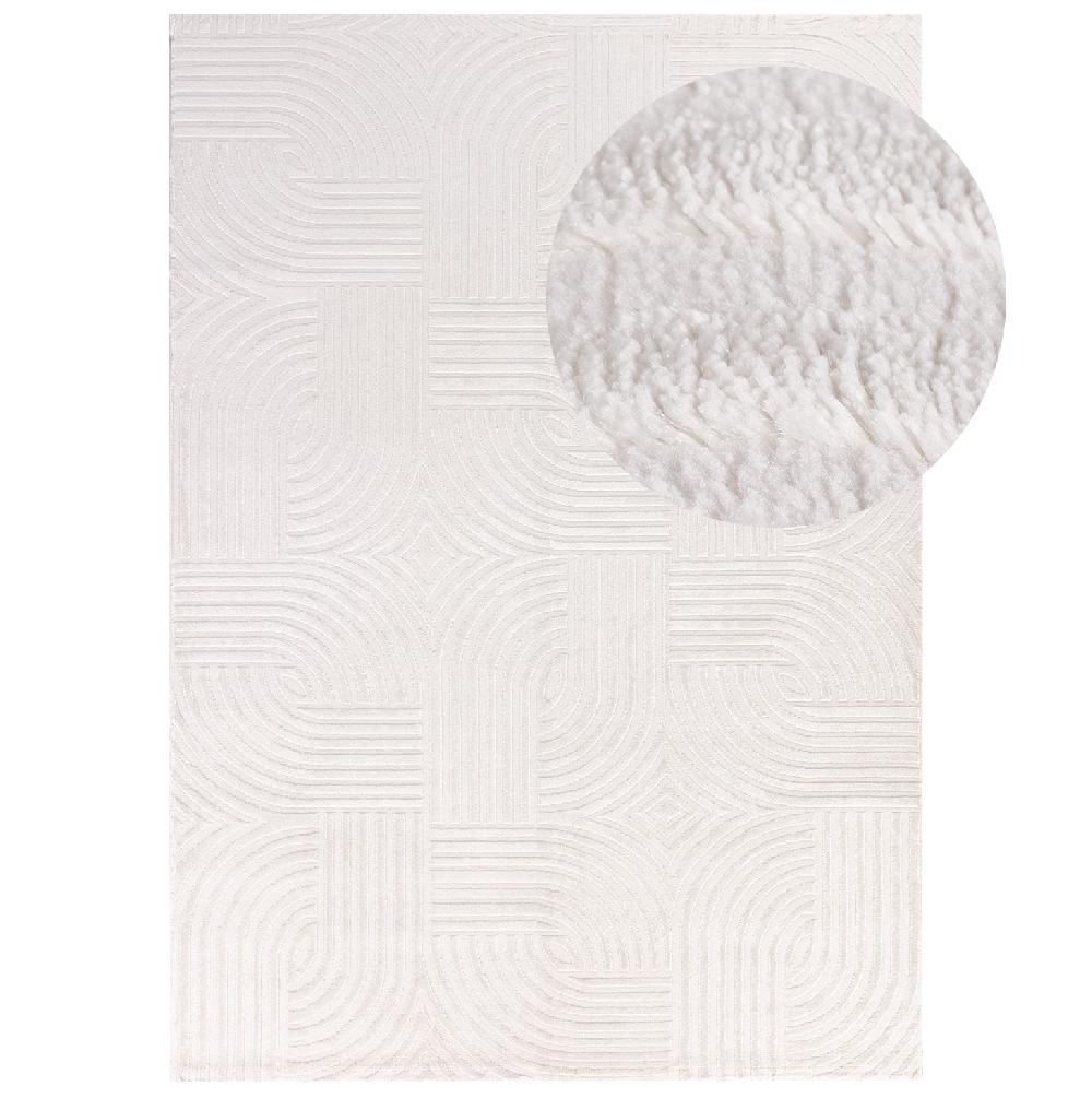deco tapis Tapis Salon Beige laineux à motif en relief