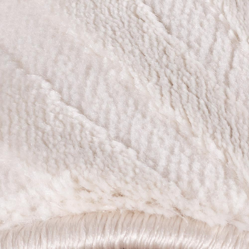 Deco Tapis Tapis Salon Beige Laineux à Motif En Relief MEDUSE