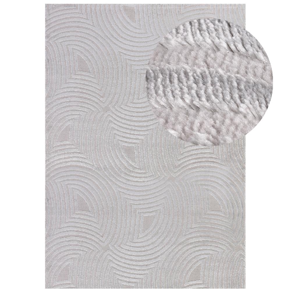 deco tapis Tapis Salon Beige laineux à motif en relief MEDUSE