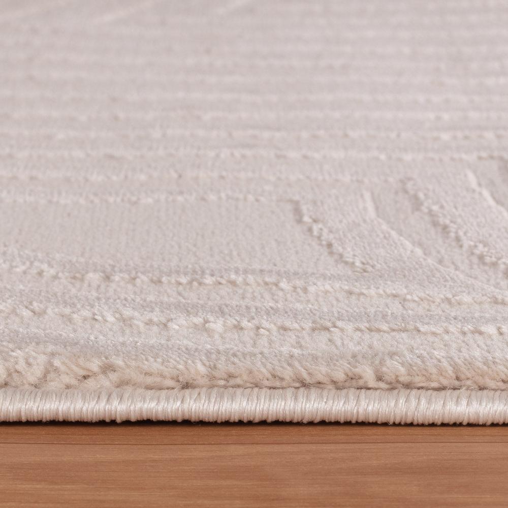 Deco Tapis Tapis Salon Beige Laineux à Motif En Relief MEDUSE